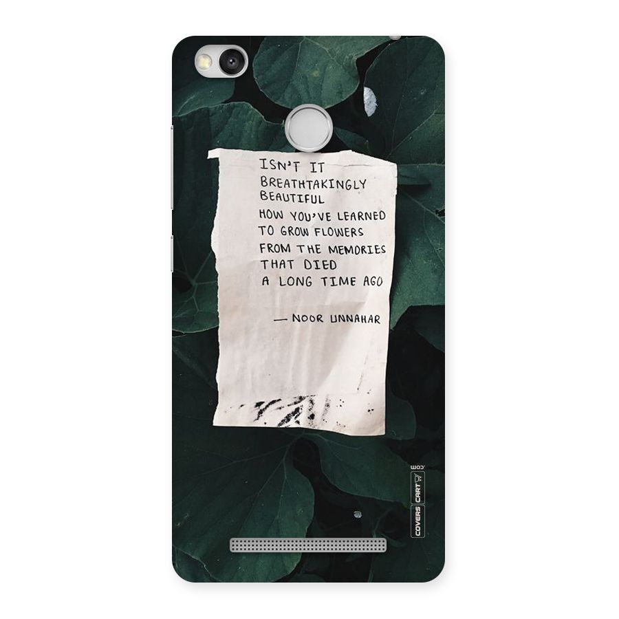 Memories Back Case for Redmi 3S Prime