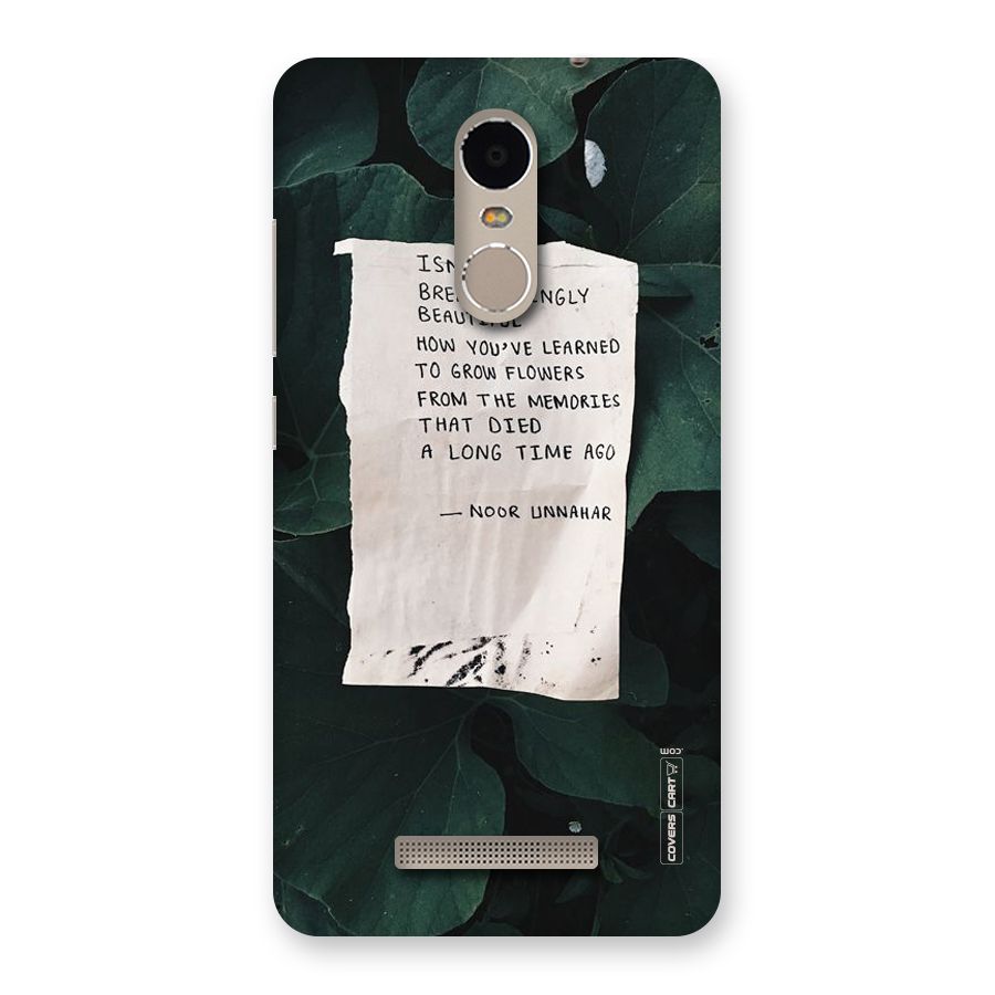 Memories Back Case for Xiaomi Redmi Note 3
