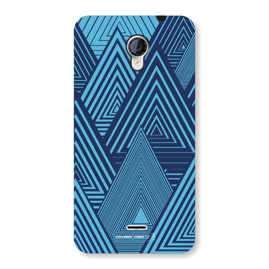 Geometric Blue Print Back Case for Micromax A106 Unite 2