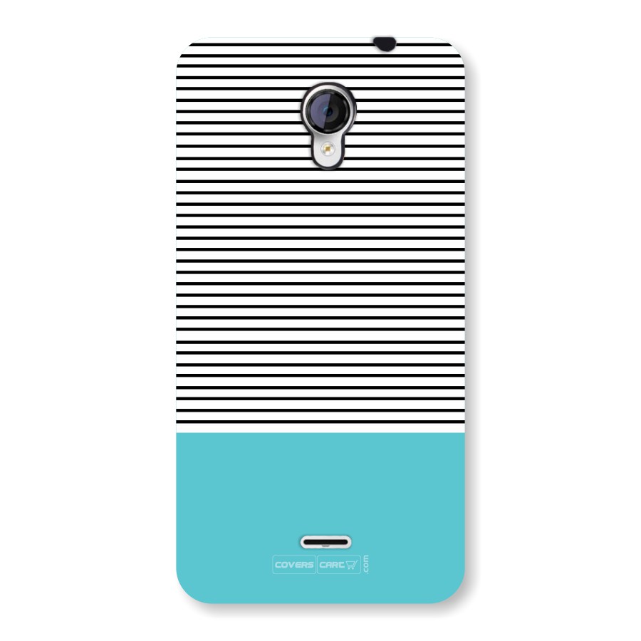 Deep Sky Blue Stripes Back Case for Micromax A106 Unite 2