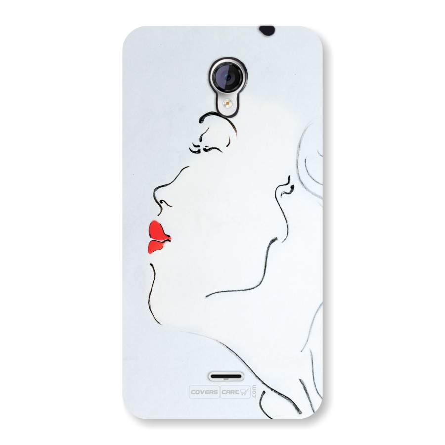 Girl in Red Lipstick Back Case for Micromax A106 Unite 2