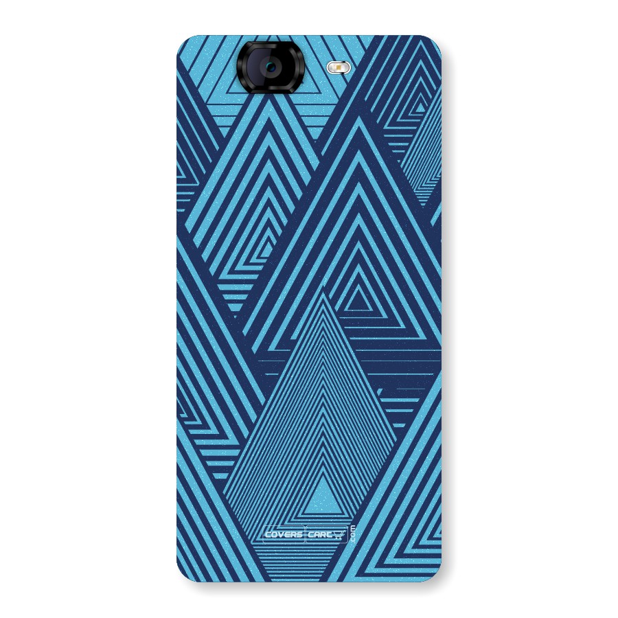Geometric Blue Print Back Case for Micromax A350 Canvas Knight
