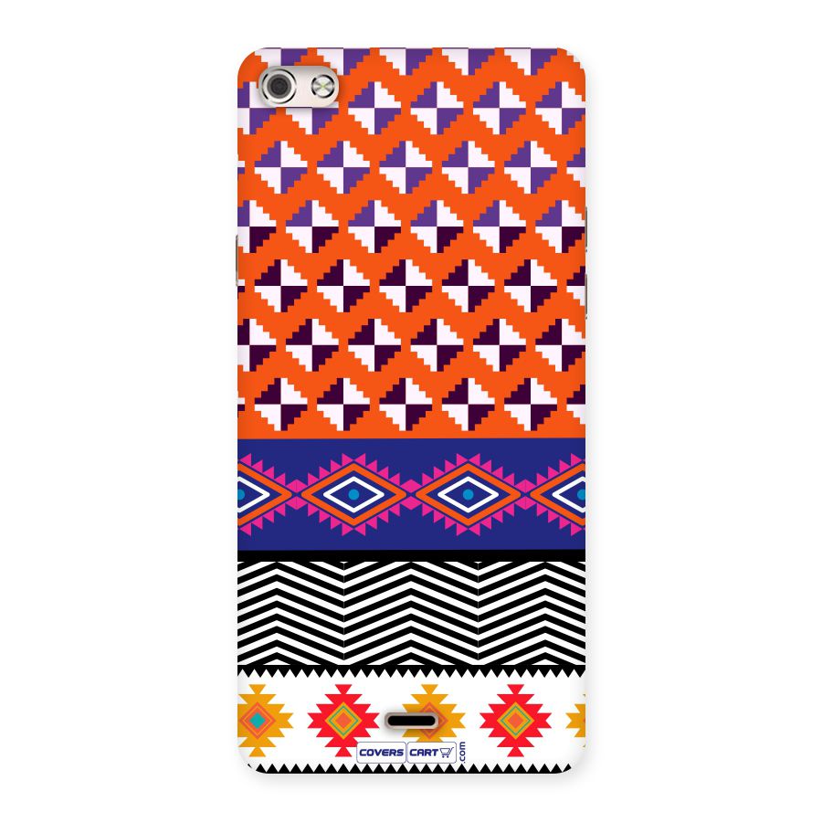 Mixed Pattern Aztec Back Case for Micromax Canvas Silver 5