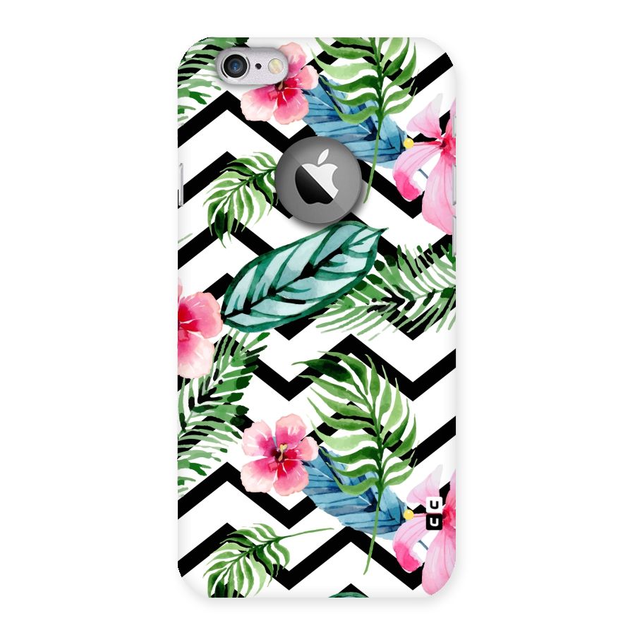 Modern Flowers Back Case for iPhone 6 Logo Cut