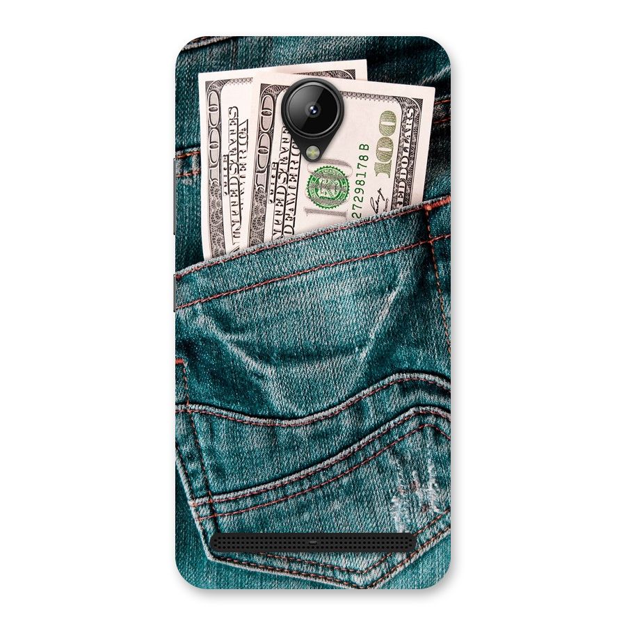 Money in Jeans Back Case for Lenovo C2