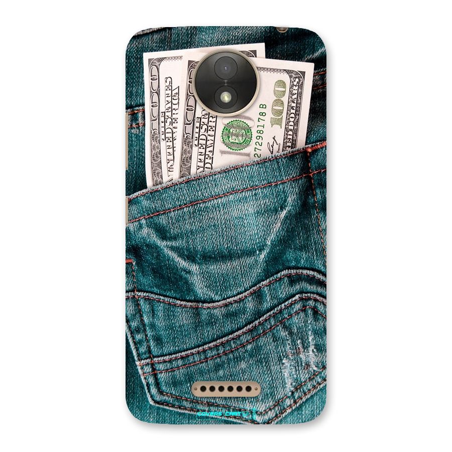 Money in Jeans Back Case for Moto C Plus