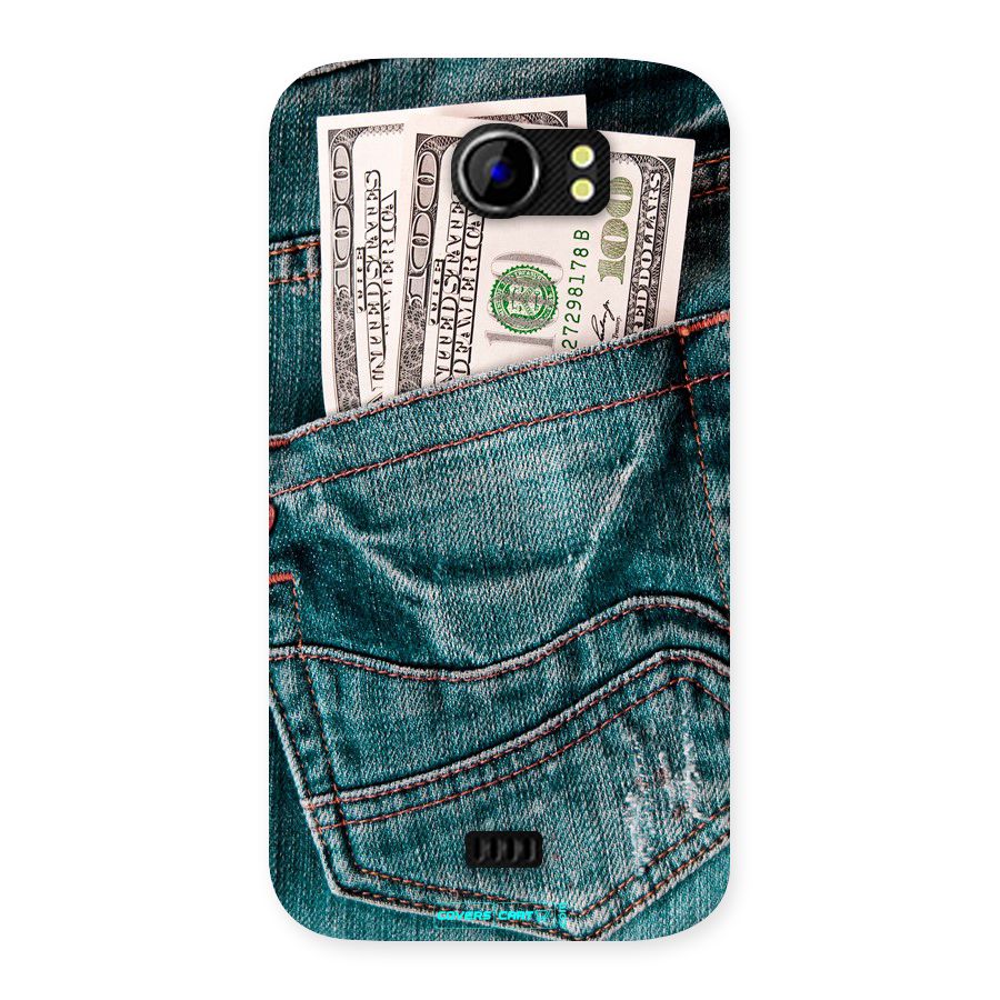 Money in Jeans Back Case for Micromax Canvas 2 A110