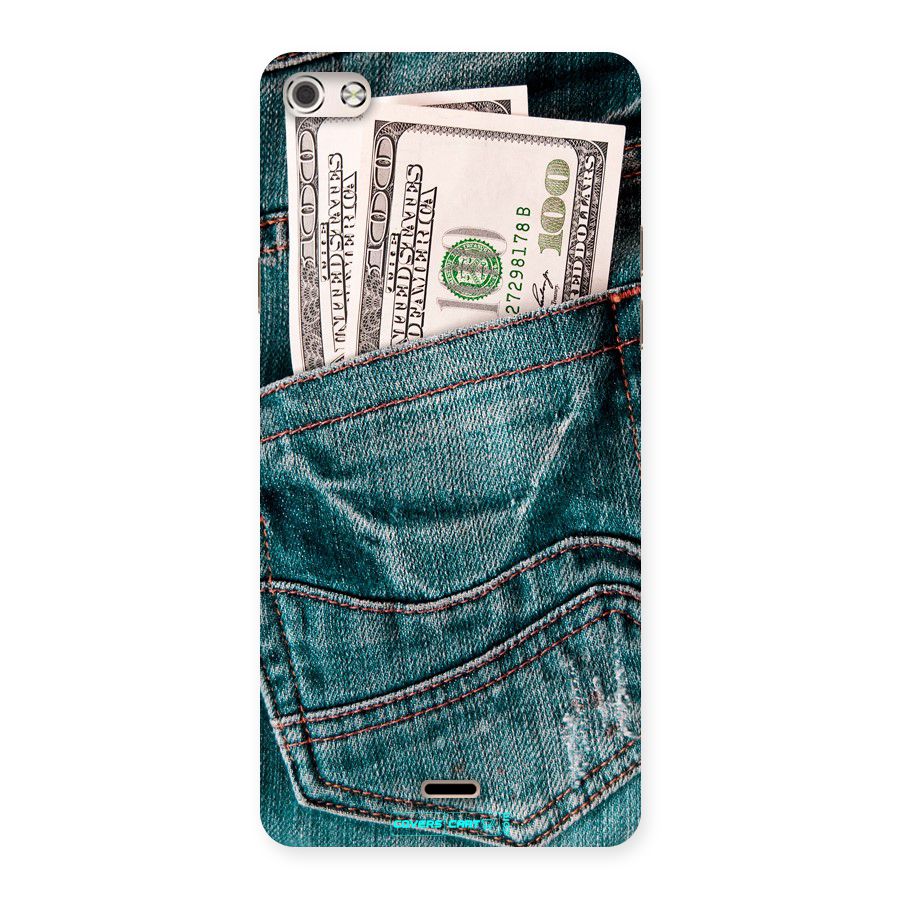 Money in Jeans Back Case for Micromax Canvas Silver 5