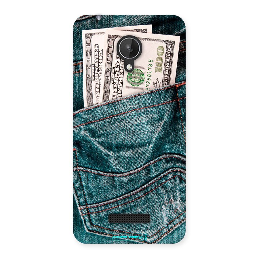 Money in Jeans Back Case for Micromax Canvas Spark Q380
