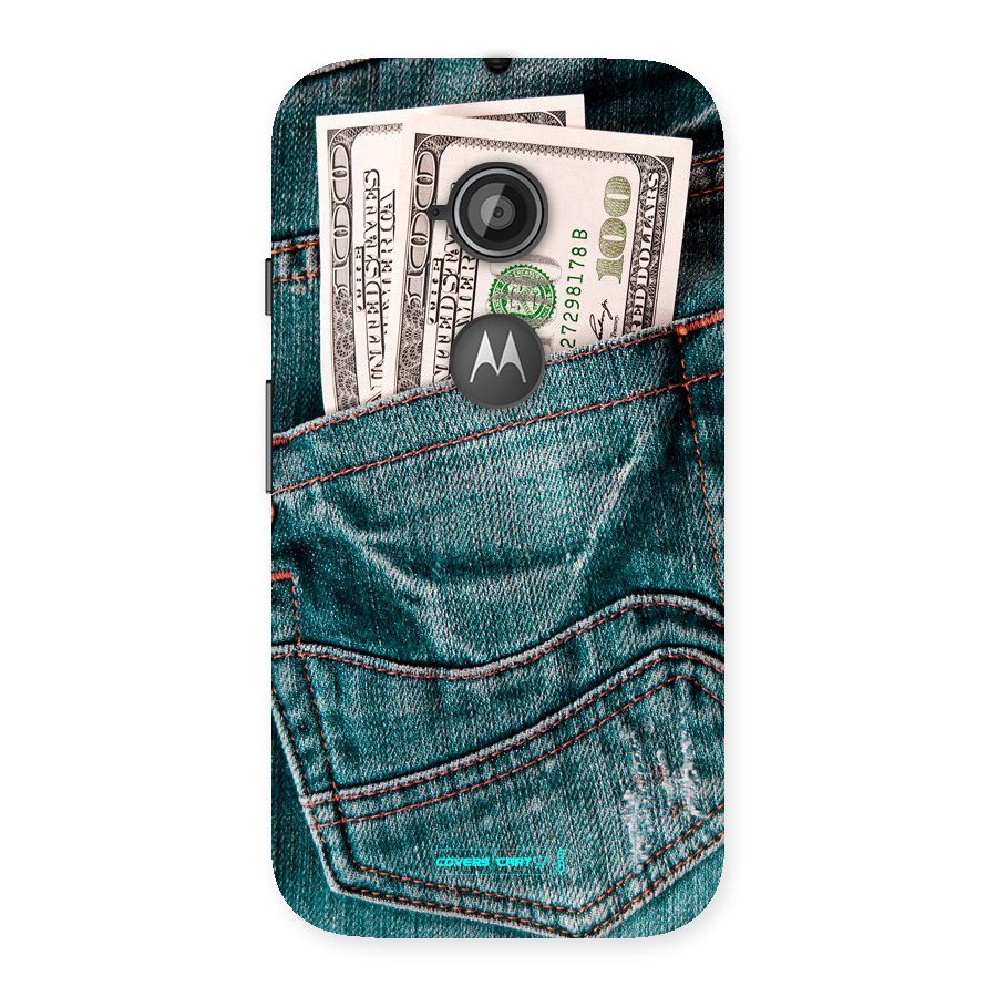 Money in Jeans Back Case for Moto E 2nd Gen