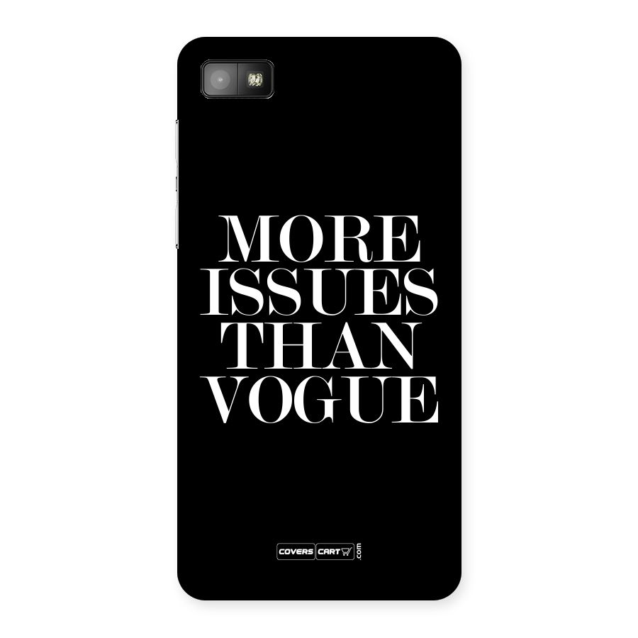 More Issues than Vogue (Black) Back Case for Blackberry Z10