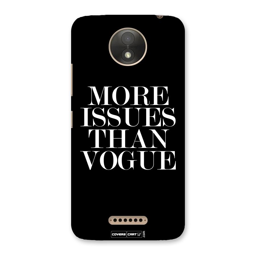 More Issues than Vogue (Black) Back Case for Moto C Plus