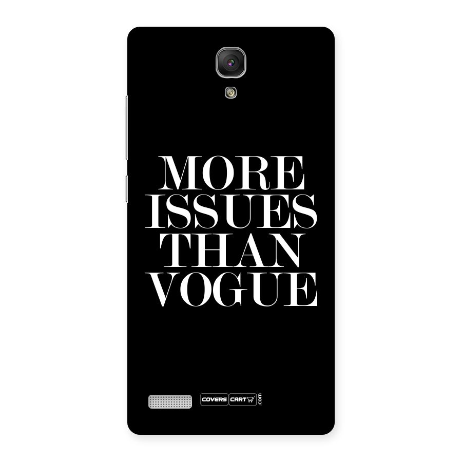 More Issues than Vogue (Black) Back Case for Redmi Note Prime