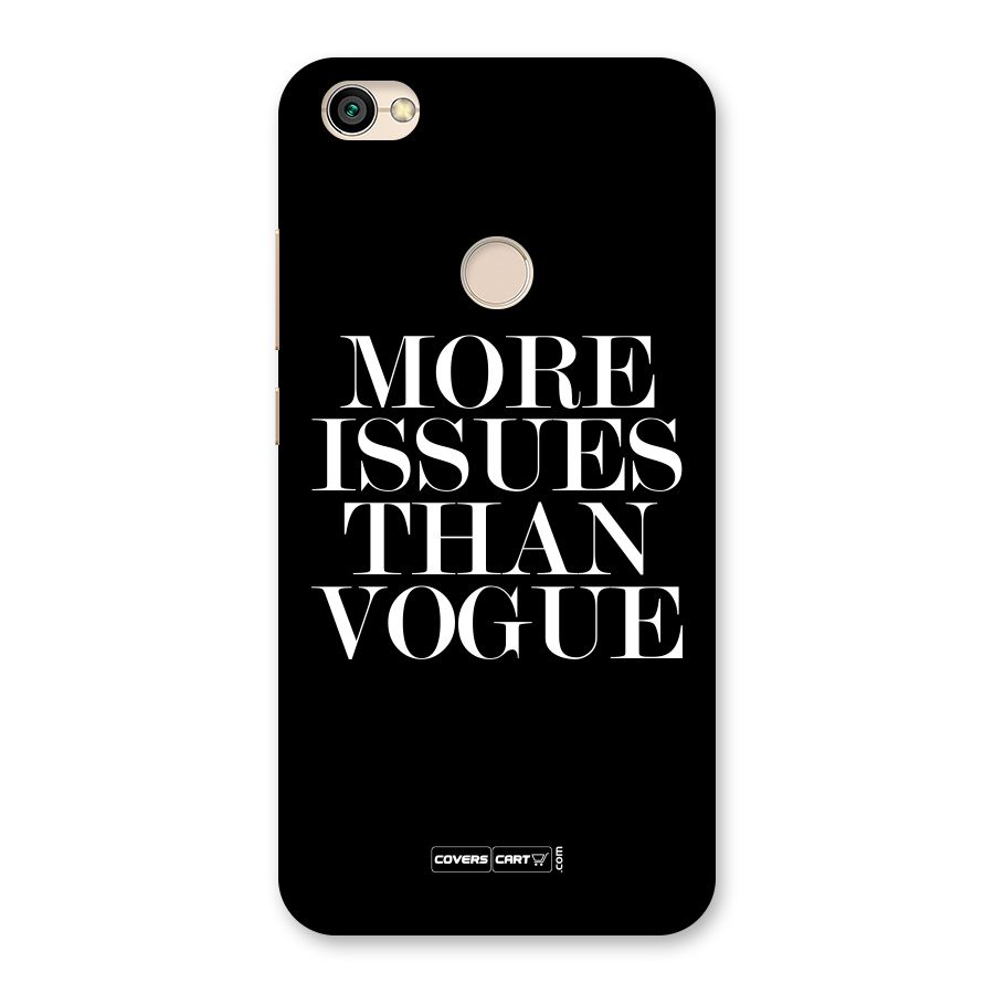 More Issues than Vogue (Black) Back Case for Redmi Y1 2017