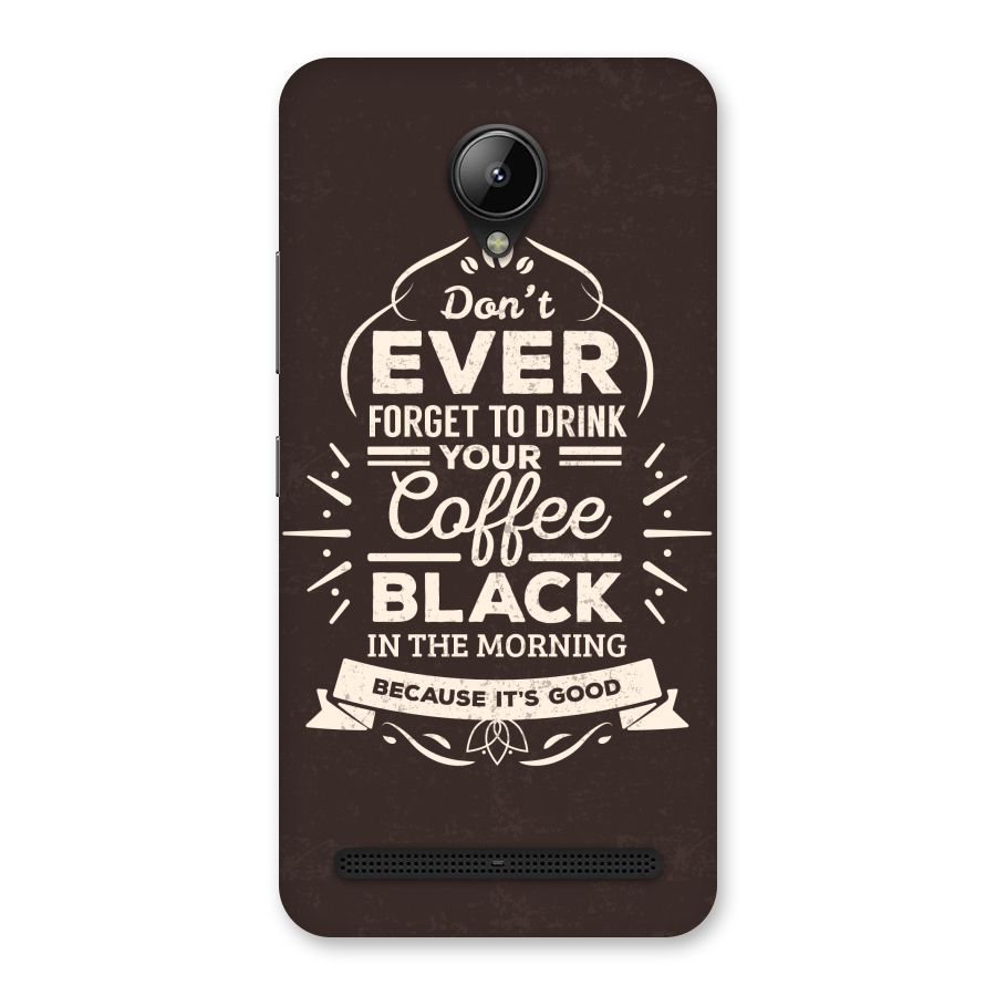 Morning Coffee Love Back Case for Lenovo C2