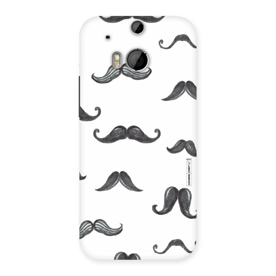 Moustache Pattern (Black) Back Case for HTC One M8
