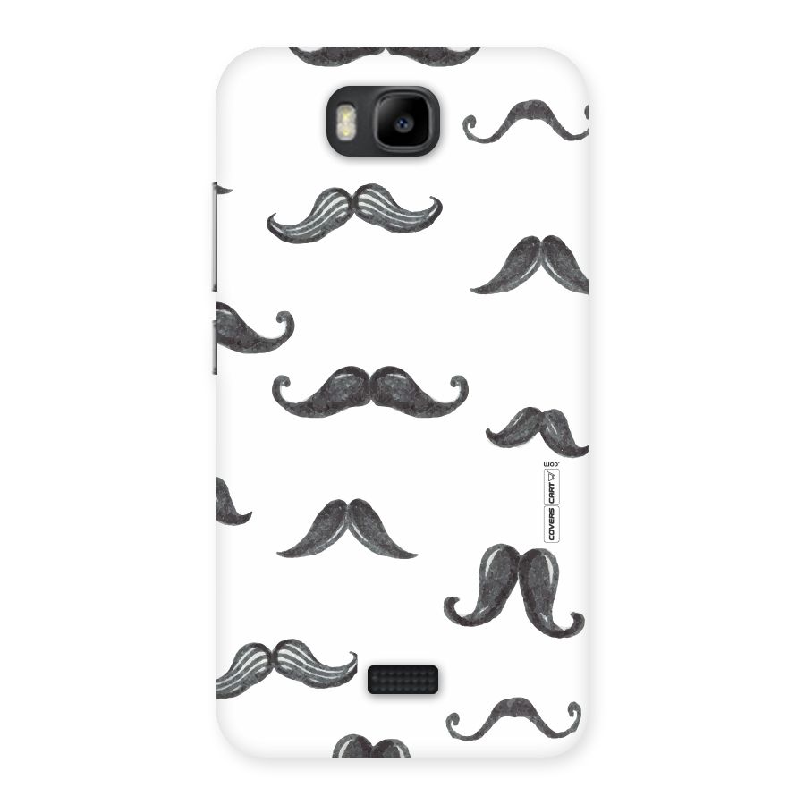Moustache Pattern (Black) Back Case for Honor Bee