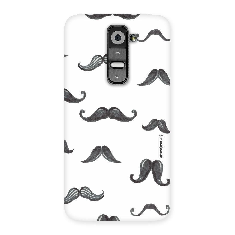 Moustache Pattern (Black) Back Case for LG G2