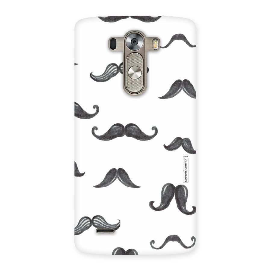 Moustache Pattern (Black) Back Case for LG G3
