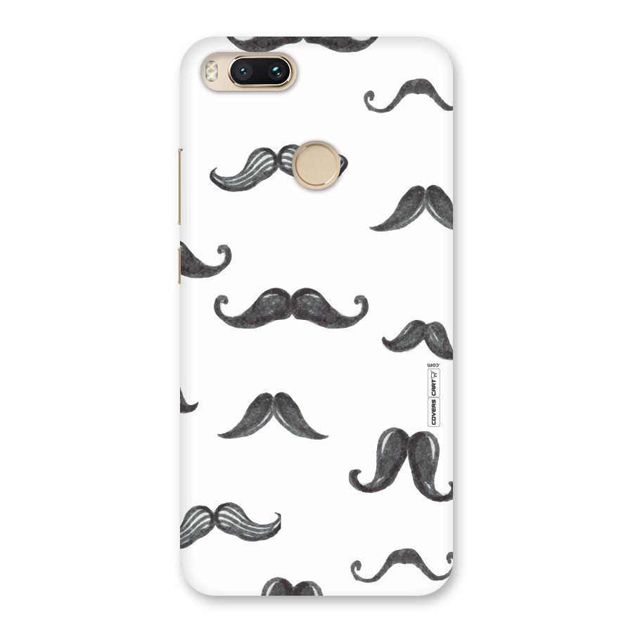 Moustache Pattern (Black) Back Case for Mi A1