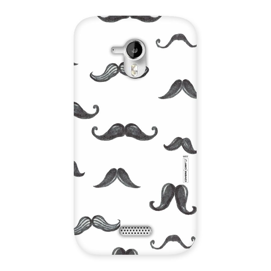 Moustache Pattern (Black) Back Case for Micromax Canvas HD A116