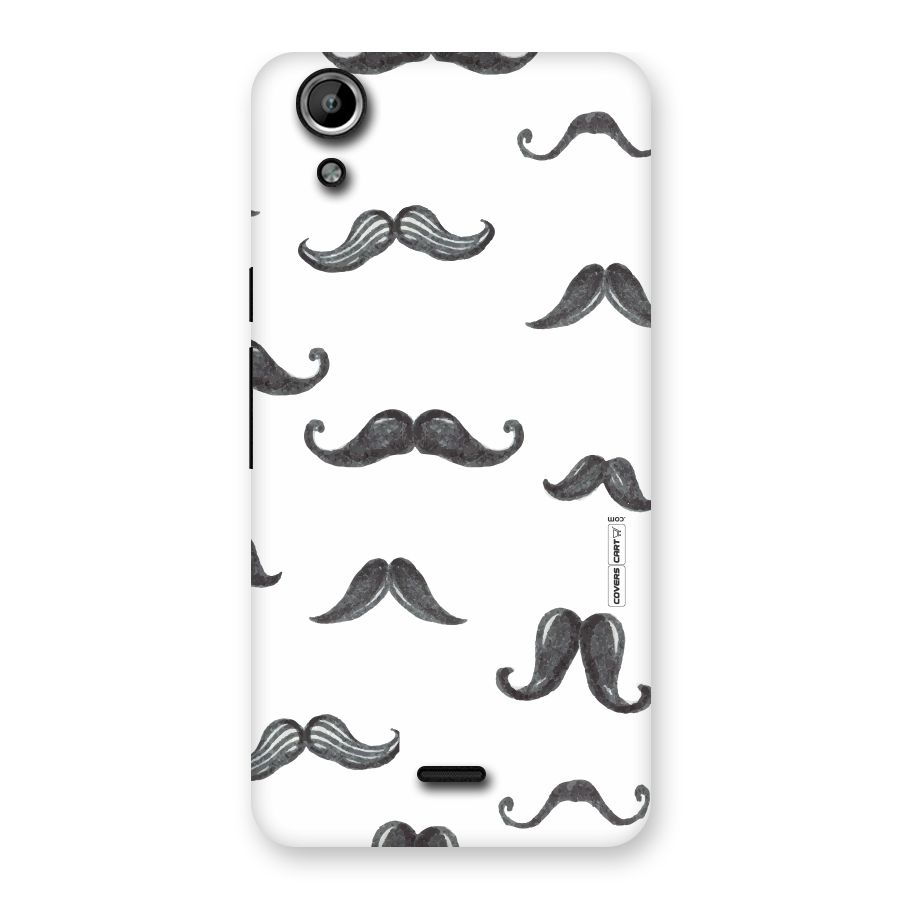 Moustache Pattern (Black) Back Case for Micromax Canvas Selfie Lens Q345