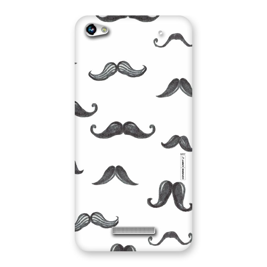 Moustache Pattern (Black) Back Case for Micromax Hue 2