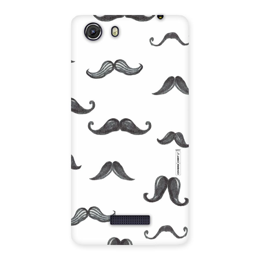 Moustache Pattern (Black) Back Case for Micromax Unite 3