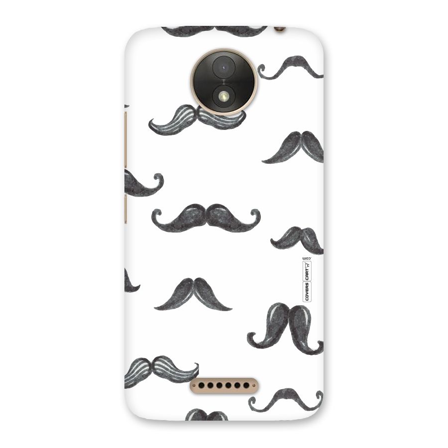 Moustache Pattern (Black) Back Case for Moto C Plus