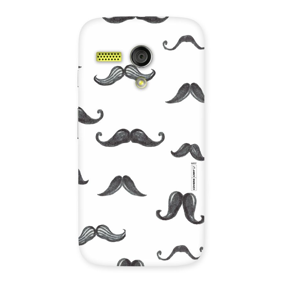 Moustache Pattern (Black) Back Case for Moto G