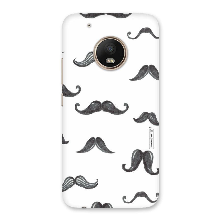 Moustache Pattern (Black) Back Case for Moto G5 Plus