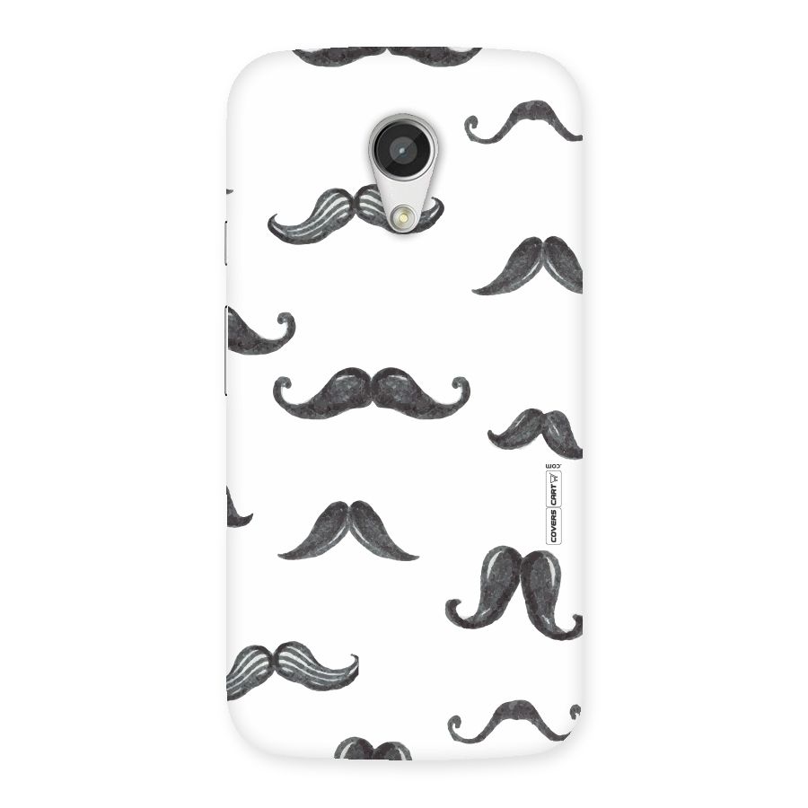 Moustache Pattern (Black) Back Case for Moto G 2nd Gen