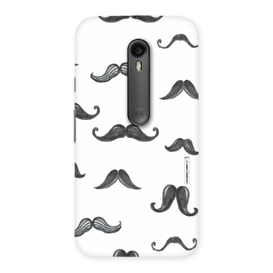 Moustache Pattern (Black) Back Case for Moto G Turbo