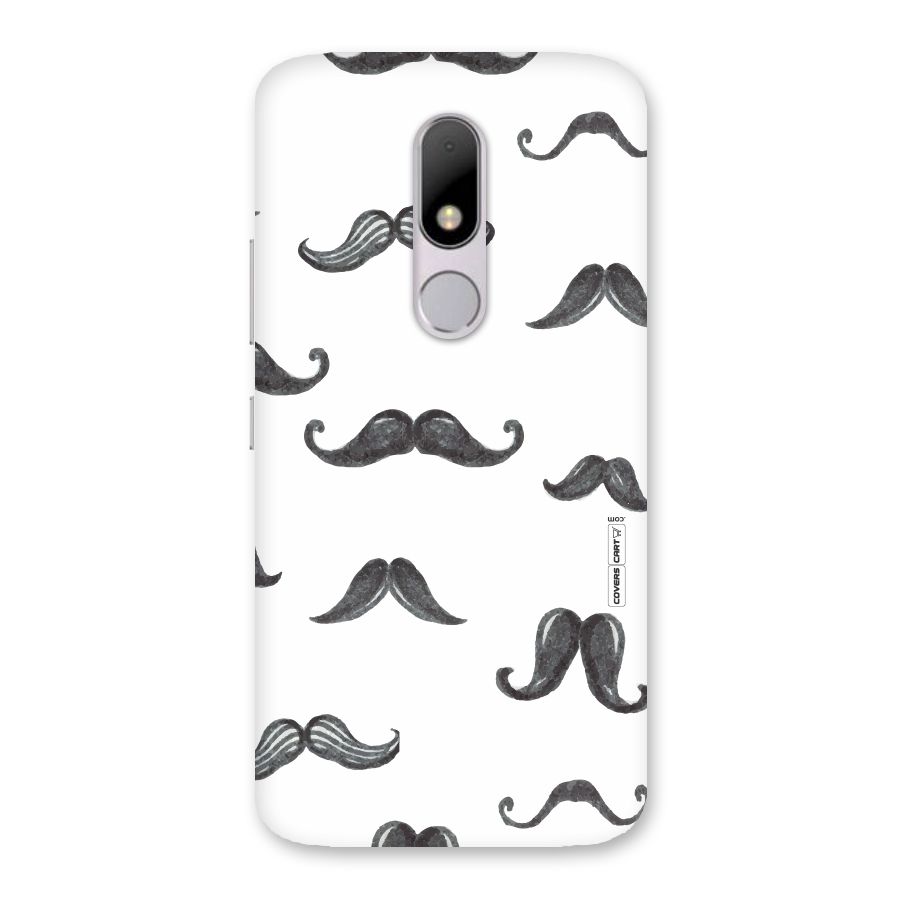 Moustache Pattern (Black) Back Case for Moto M