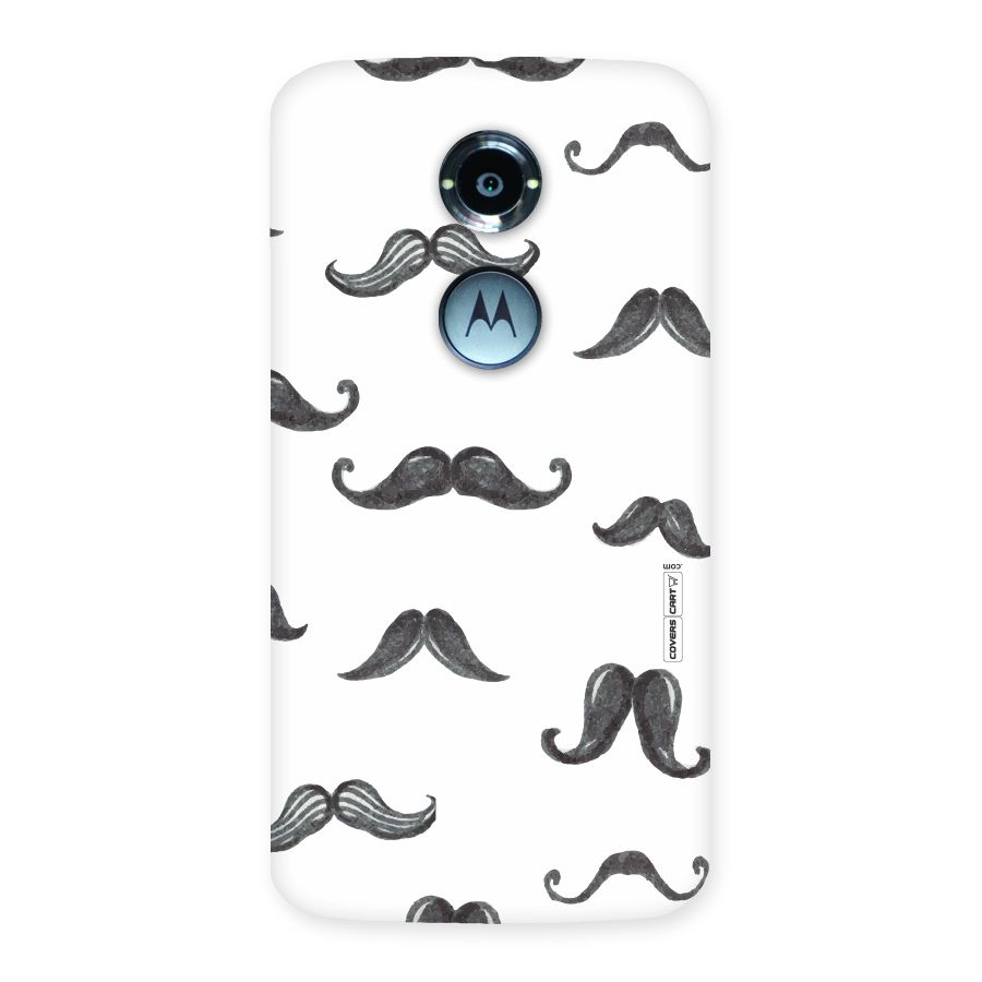 Moustache Pattern (Black) Back Case for Moto X 2nd Gen