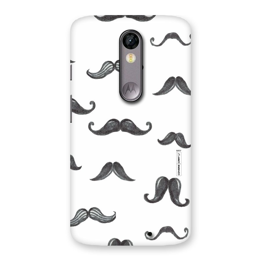 Moustache Pattern (Black) Back Case for Moto X Force