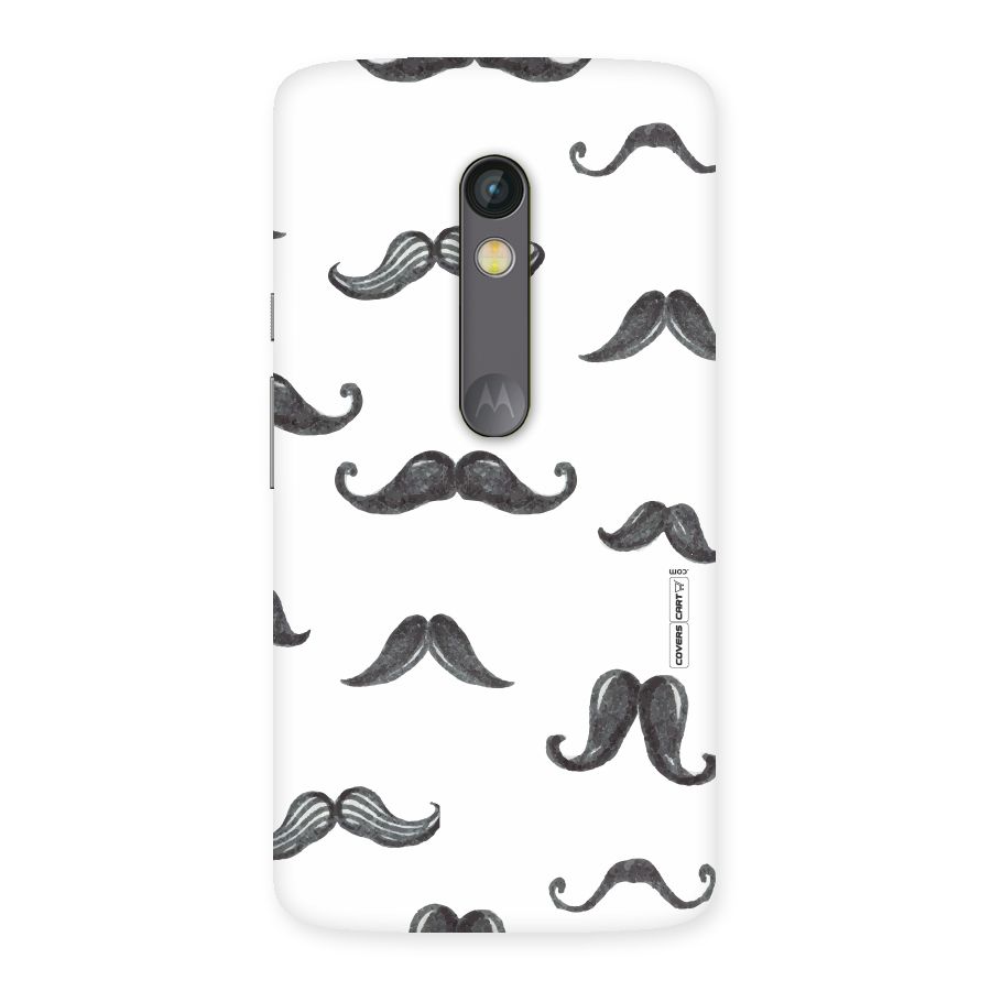 Moustache Pattern (Black) Back Case for Moto X Play