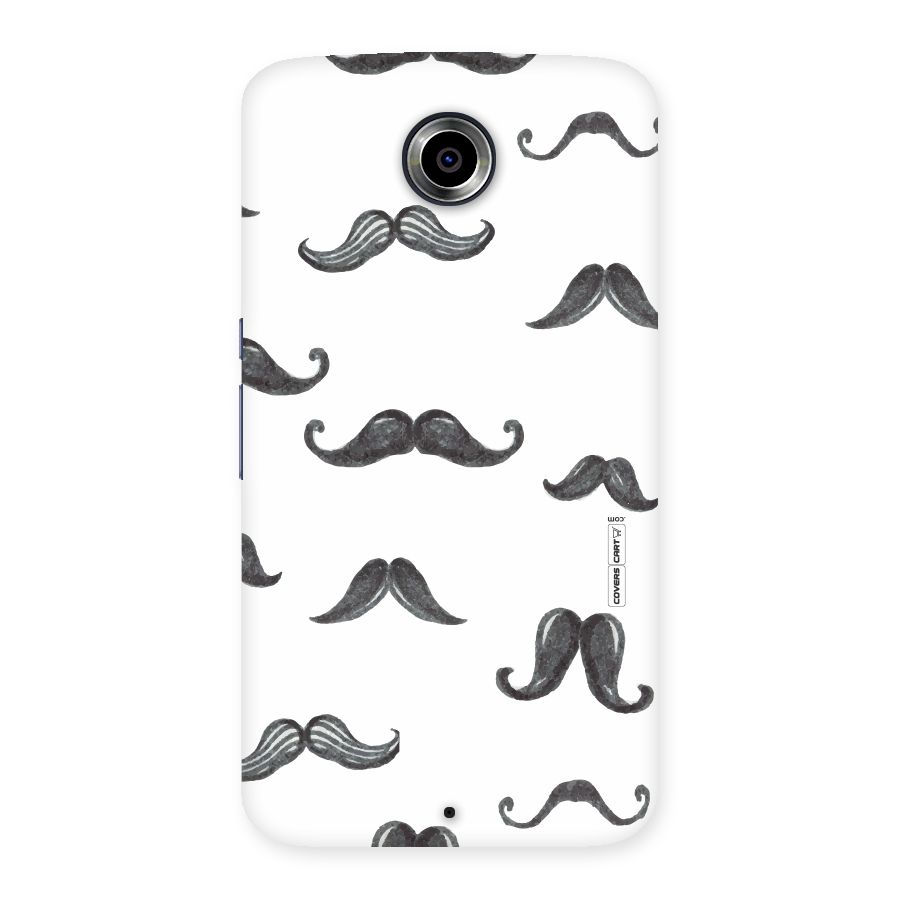 Moustache Pattern (Black) Back Case for Nexsus 6