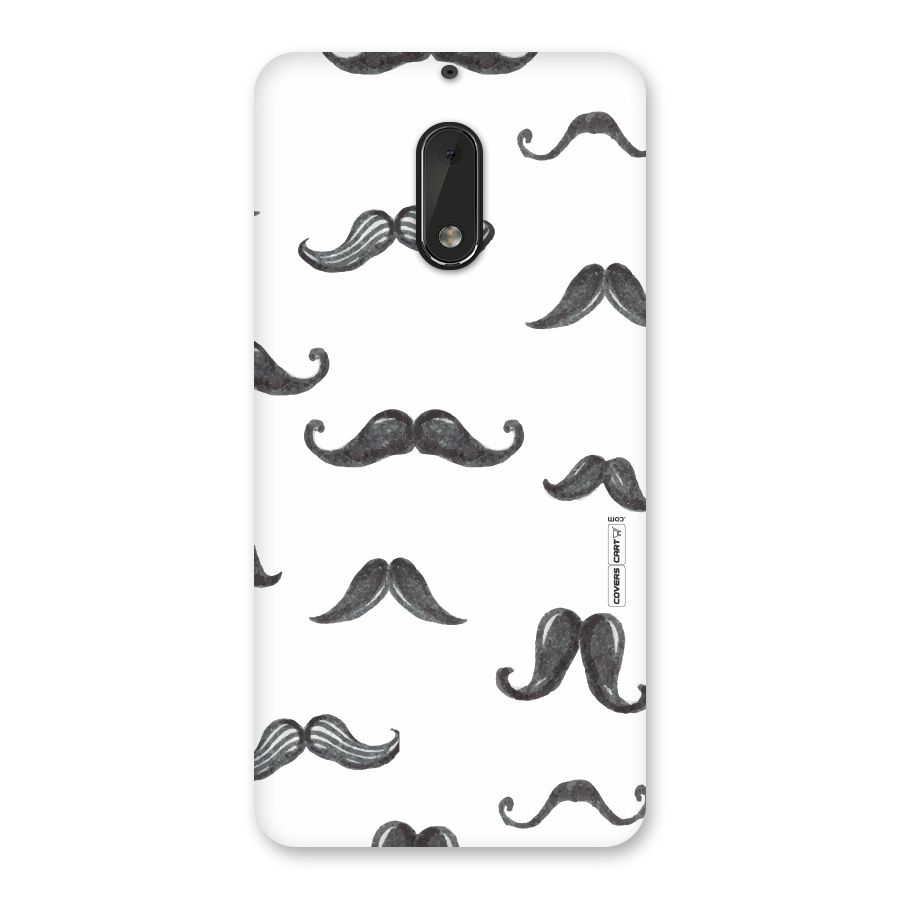Moustache Pattern (Black) Back Case for Nokia 6