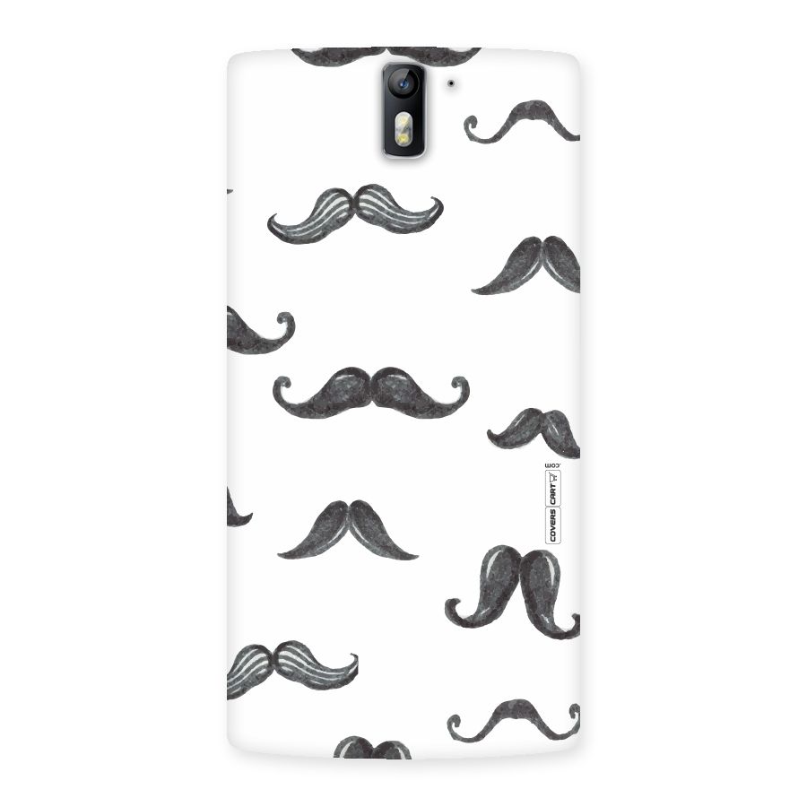 Moustache Pattern (Black) Back Case for One Plus One