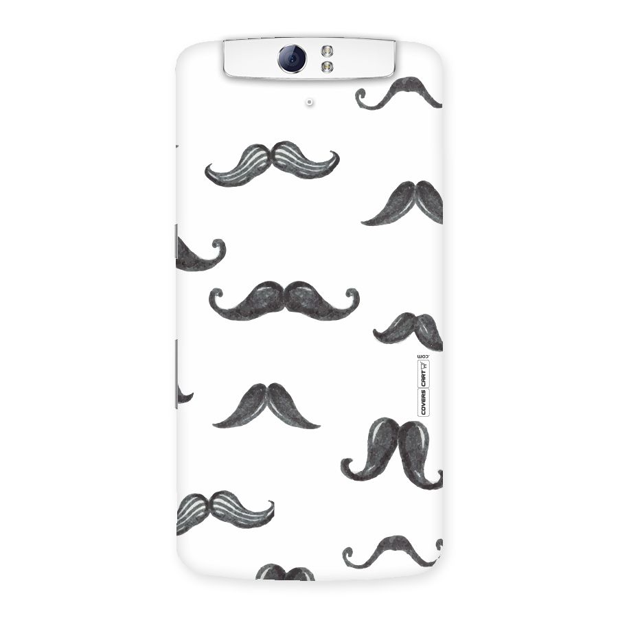 Moustache Pattern (Black) Back Case for Oppo N1