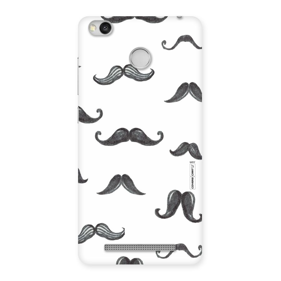 Moustache Pattern (Black) Back Case for Redmi 3S Prime