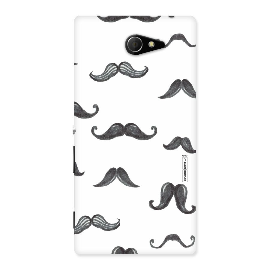 Moustache Pattern (Black) Back Case for Sony Xperia M2