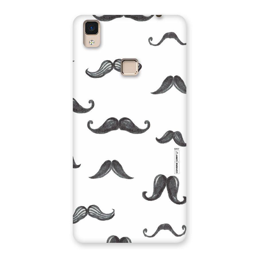 Moustache Pattern (Black) Back Case for V3 Max