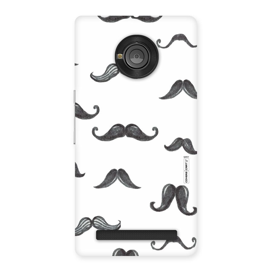 Moustache Pattern (Black) Back Case for Yu Yuphoria