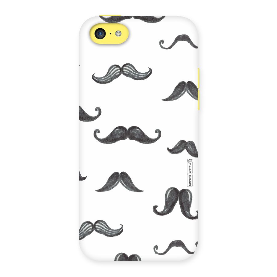 Moustache Pattern (Black) Back Case for iPhone 5C