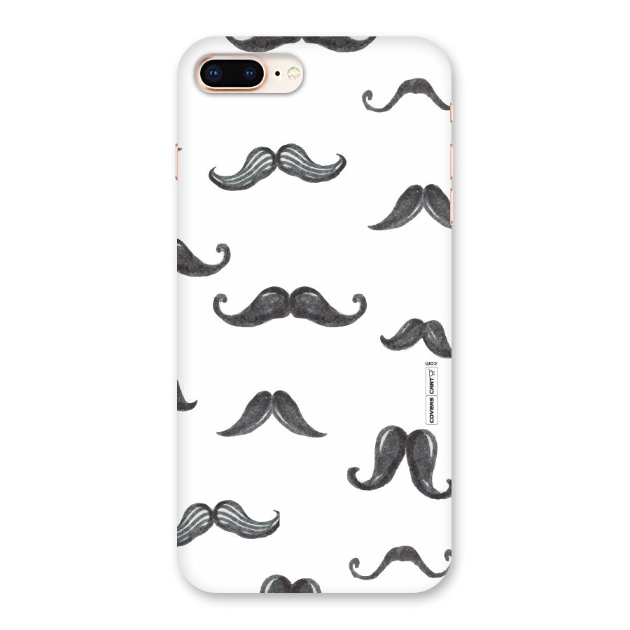 Moustache Pattern (Black) Back Case for iPhone 8 Plus