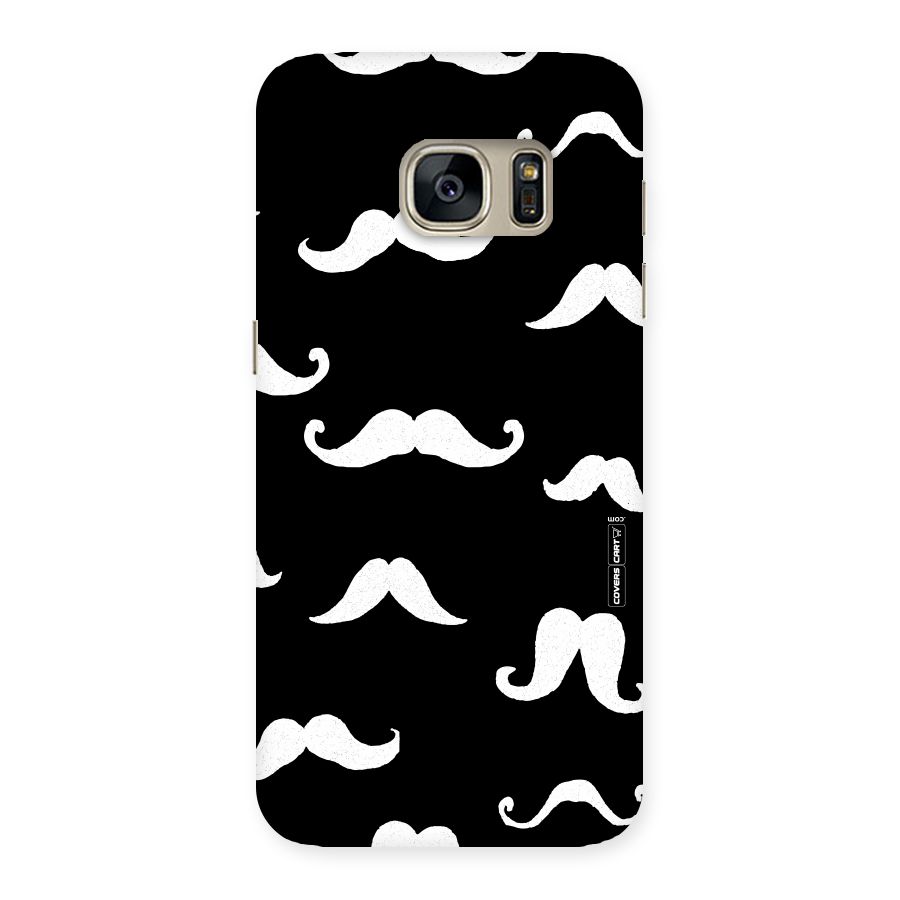 Moustache Pattern (White) Back Case for Galaxy S7