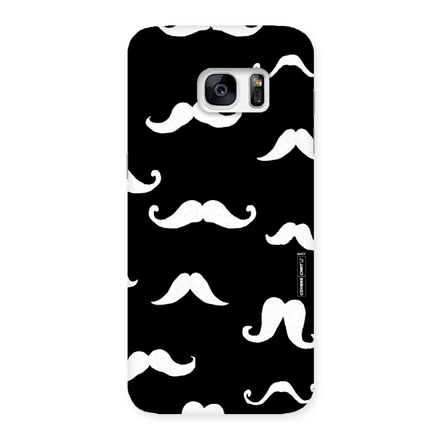 Moustache Pattern (White) Back Case for Galaxy S7 Edge