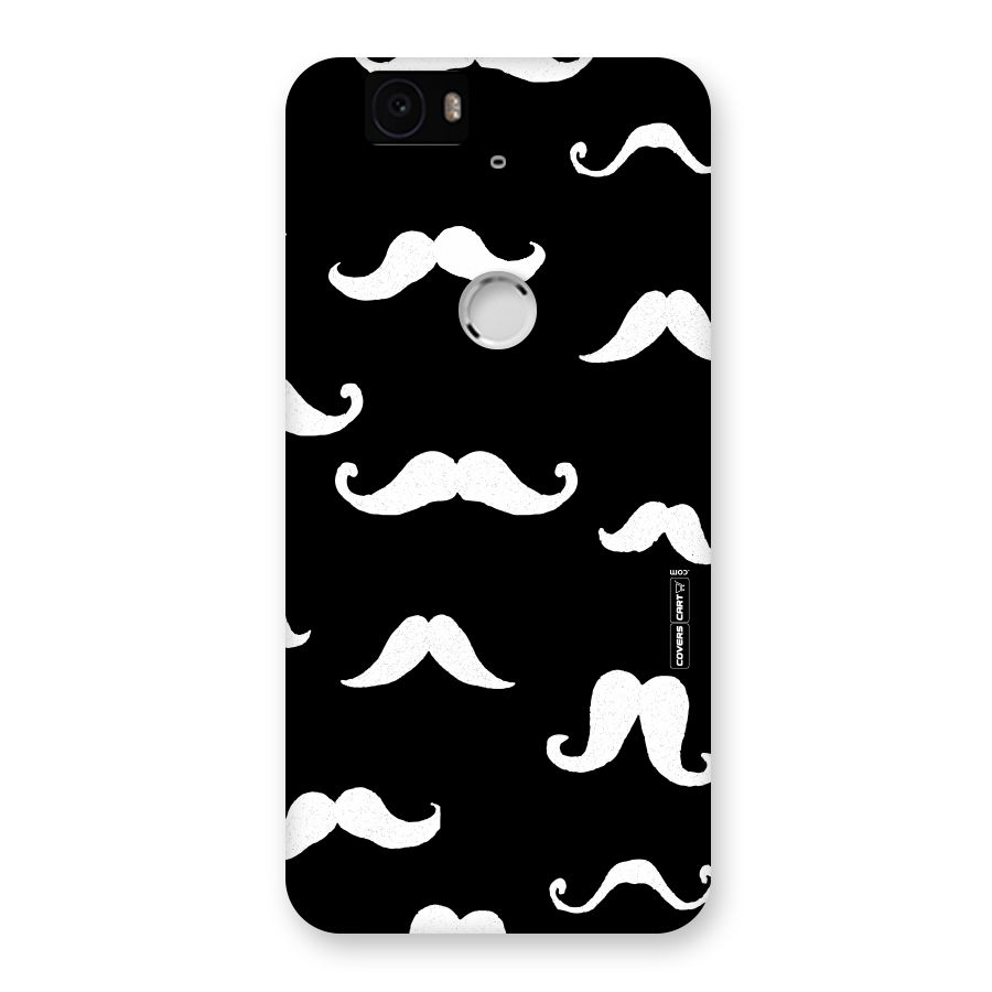Moustache Pattern (White) Back Case for Google Nexus-6P